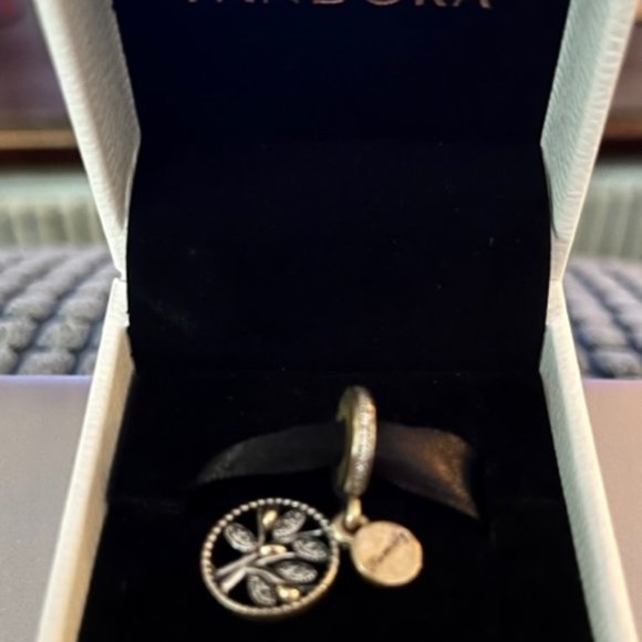 PANDORA Family Heritage charm. Sterling/14K/CZ - Picture 2 of 3
